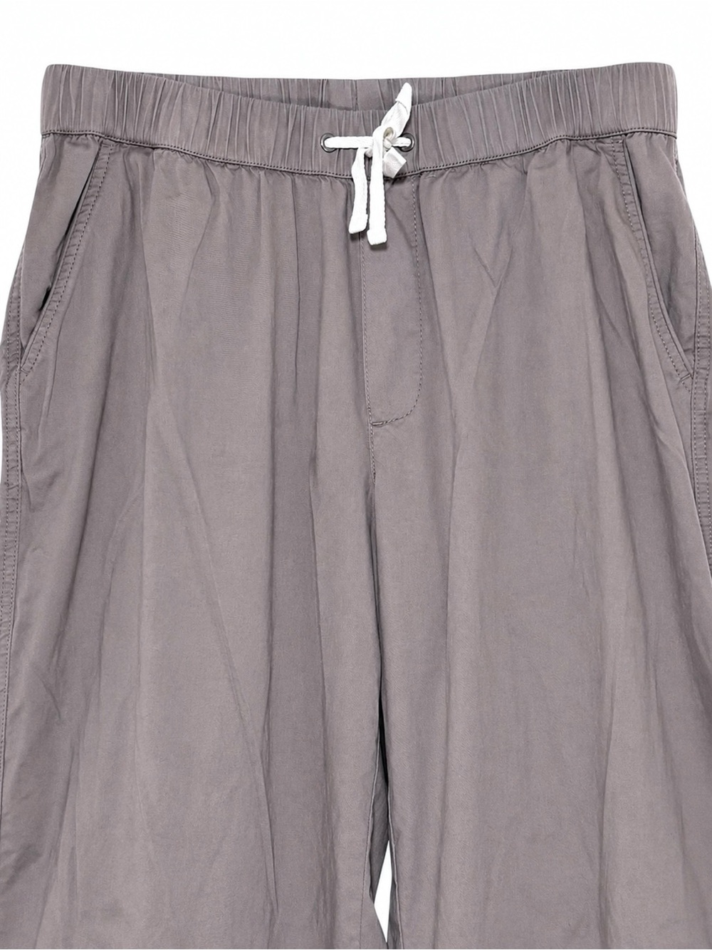 Pact Daily Twill Crop Pants Taupe Organic Cotton Wide Leg L - Picture 3 of 9